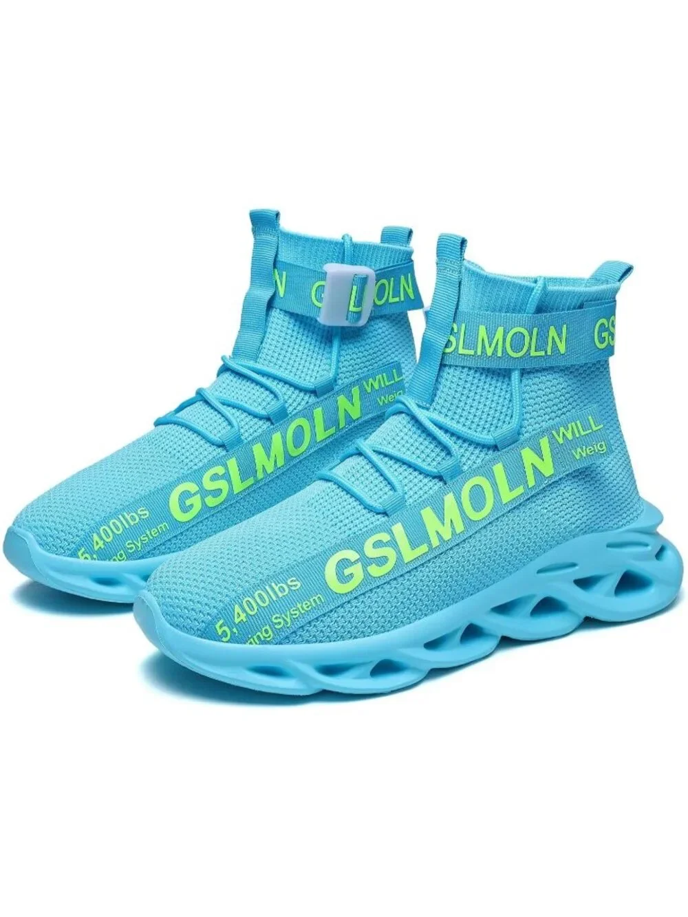 🆕Men's Blue High Top Sneakers Breathable Gym Athletic Running Walking Tennis